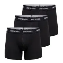 Only & Sons ONSFIT Boxershorts Schwarz XXL 3er Pack
