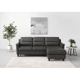 sit&more Ecksofa SIT & MORE "Farö L-Form", grau (anthrazit), B:234cm H:90cm T:168cm, Sofas, Ecksofa, inklusive Federkern, wahlweise mit Bettfunktion und Bettkasten
