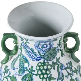 Beliani Blumenvase Segowia Porzellan 47 cm Weiß / Blau