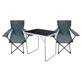 Mojawo Camping Set Campingtisch 70 cm Grau/Schwarz