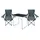 Mojawo Camping Set Campingtisch 70 cm Grau/Schwarz