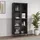 [en.casa] Vitrinenschrank Säkylä 180 x 80 x 35 cm Schwarz