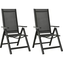 vidaXL Gartenstuhl 56 x 65 x 109 cm schwarz klappbar 2 St.
