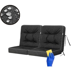 Bjird Bankauflage Venus 50 cm, 60 cm, 100 cm, 120 cm, 150 cm, 180 cm, (2 St), für Gartenbank und Hollywoodschaukel schwarz 100 cm
