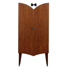 Casa Padrino Barschrank 80 x 45 x 170 cm Braun/Weiß/Schwarz