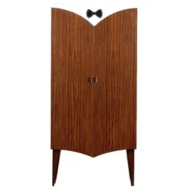 Casa Padrino Barschrank 80 x 45 x 170 cm Braun/Weiß/Schwarz