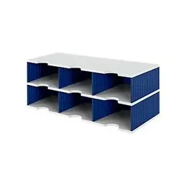 Styro Sortierstation Styrodoc Jumbo Grundeinheit grau/blau mit 6 Fächern