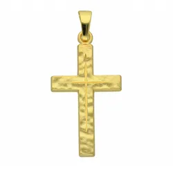 Kreuzkette ADELIA ́S "Halskette - Kreuzkette mit Kreuz Anhänger aus 333 Gold", gold, Halsketten, Damen, Gelbgold 333-Gold, Gelbgold 333, Gold, Schmuckset mit bis 45 cm stufenlos verstellbarer 925 Silber Halskette