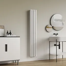 neu.haus Designheizkörper Nore 1600 x 240 mm 812 W weiß Mittelventil