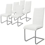 ML-DESIGN Stuhl Esszimmerstühle Schwingstühle mit Rückenlehne Design Küchenstühle (2 St), Polsterstuhl Freischwinger 6er Set Küchenstuhl bis 120kg Kunstleder weiß 40 cm x 102 cm x 57 cm