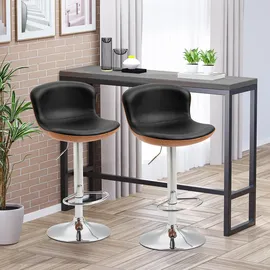 Homcom Barhocker 46 x 53,5 x 85-106 cm Schwarz