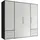 SchlafKONTOR Drehtürenschrank Lyss 206 x 194 x 58 cm Grau/Weiß