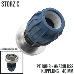 STORZ C DN 52 KA 66 Übergangsstück Adapter -> 40 mm PE Kupplung Rohr Klebeschlau...