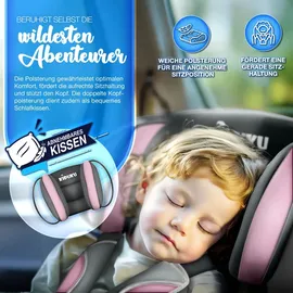 KIDUKU Autokindersitz grau/pink