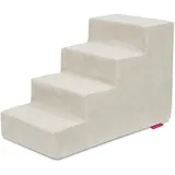 BADUM Hundetreppe, Katzentreppe für Bett, Sofa, Couch, 4 Stufen, 40 cm Hoch, Hochdichter Schaumstoff, Waschbar, Rutschfester Bezug mit Reißverschluss, Oeko Tex 100