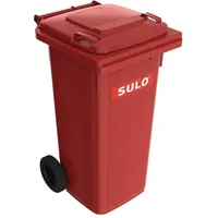 Sulo Müllgroßbehälter 120 l HDPE rot fahrbar, nach EN