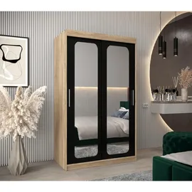 abiks möbel Schwebetürenschrank Promo 120 x 200 x 62 cm Schwarz