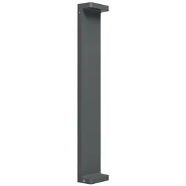 doporro Außenleuchte Aluminium/Edelstahl/Glas 10x6x60 cm IP65 wetterfest 6W 3000K Sandgrau dunkel