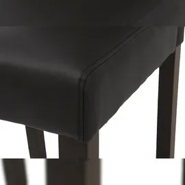 Mendler 2er-Set Esszimmerstuhl HWC-O65d, Küchenstuhl Polsterstuhl Lehnstuhl, Kunstleder - schwarz