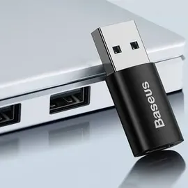Baseus Ingenuity Series Mini OTG Adapter USB-A auf USB-C Adapter, Schwarz