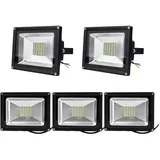 5pcs 30W LED Strahler Fluter,Greenmigo 30W SMD LED Fluter,IP65 Flutlicht Leuchtmittel Baustrahler Scheinwerfer Warmweiß Wandstrahler Außenstahler... - Schwarz