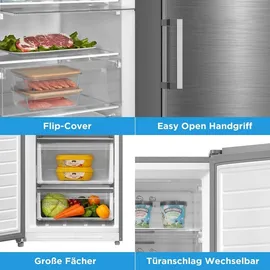 Midea - MDRU385MTE46 - Kühlschrank/Gefrierschrank- Inox