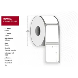 CAPTURE Capture, Label 31 x 25mm, Core 25mm 25 mm) Adressenrollen, Kern 25 mm