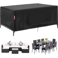 Luxuskollektion Abdeckung Gartenmöbel Winterfest 420D Oxford Wasserdicht 170x96x70CM Schwarz