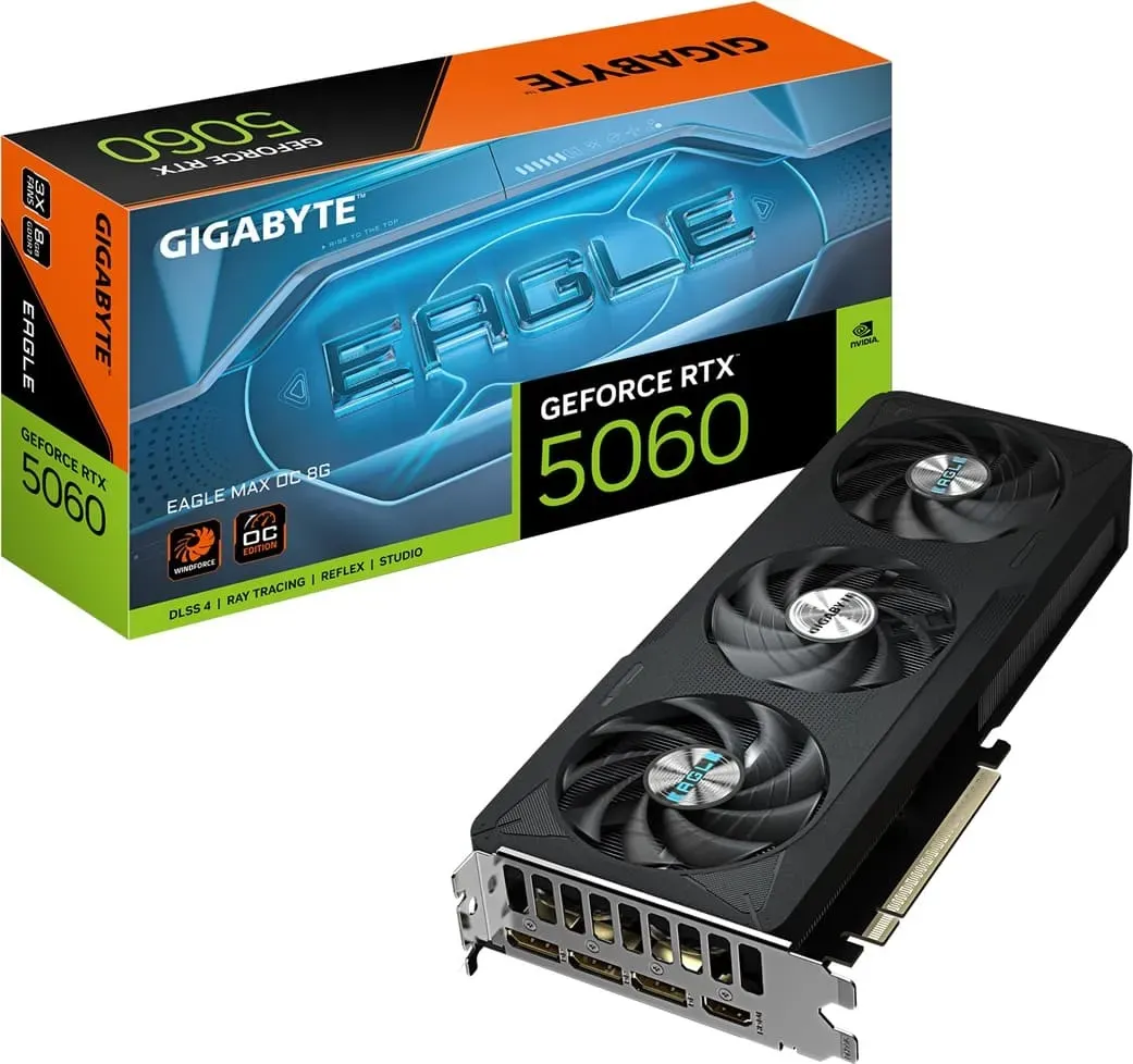 Gigabyte GeForce RTX 5060 Eagle OC 8GB GDDR7 Graphics Card GV-N5060EAGLEMAX OC-8GD