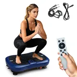 Vibrationsplatte - Rüttelplatte Sport für Zuhause - 99 Intensitätsstufen - 5 Trainingsprogramme - Vibrationsboard für Ganzkörpertraining, Muskelaufbau, Bluetooth Lautsprecher, 120KG Tragkraft (Blau)