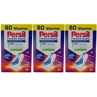 Persil Power Bars Color Waschmittel (3 x 60 Waschladungen), vordosiertes Buntwaschmittel in nachhaltiger Verpackung, für hygienisch reine Wäsche bereits ab 20° C