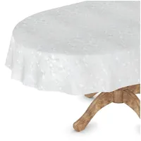 ANRO Wachstuchtischdecke Oval 140 x 200 cm Weiß