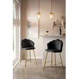 SalesFever Barhocker Muscheldesign 52 x 100 cm Schwarz/Gold