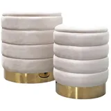 lookway Pouf-Set MIRELLE 40 x 45 x 40 cm Beige