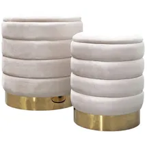 lookway Pouf-Set MIRELLE 40 x 45 x 40 cm Beige