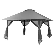 Costway Faltpavillon 4 x 4 m inkl. 4 Seitenteile Grau