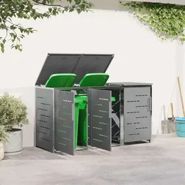 vidaXL Mülltonnenbox Edelstahl 1 x 1 m grau