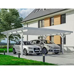 Doppelcarport SKANHOLZ "Odenwald", weiß, H: 220cm, Carports