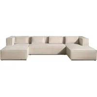 best mobilier Stella wohnlandschaft aus cord 7-sitzer moderner Stil Beige