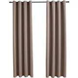 vidaXL Verdunkelungsvorhang Ösen 140 x 245 cm taupe 2 St.