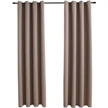vidaXL Verdunkelungsvorhang Ösen 140 x 245 cm taupe 2 St.