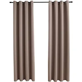 vidaXL Verdunkelungsvorhang Ösen 140 x 245 cm taupe 2 St.