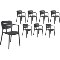 LC Garden »Veti« Stapelstuhl 52,5x53x79cm Gartenstuhl Terassenstuhl Bistrostuhl anthrazit