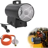 UISEBRT Gasheizgebläse 30kW - Mobiles Gas-Heizgerät mit Druckregler, Überhitzungsschutz & Schlauch für Werkstatt/Industrie