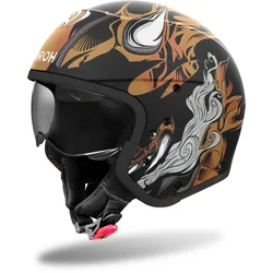 Airoh J110 Oni Jethelm, schwarz-gold, Größe XS für Männer