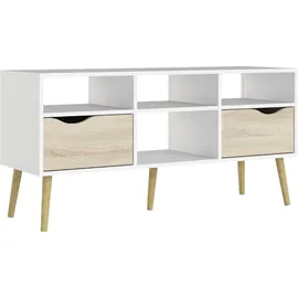 Andas Oslo TV-Lowboard 117,2 cm weiß/eiche struktur