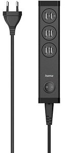 hama USB-Ladestation Ladekabel mit Adapter schwarz, 34 Watt