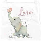 SpecialMe personalisierte Kinderschürze mit Namen Elefant Tiermotiv Tiere Küchenschürze, Kochschürze/Backschürze Kinder weiss 6-10 Jahre - 6 Jahre
