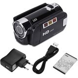 Digitaler Camcorder 2,7-Zoll-Bildschirm Full HD 270 ° Drehung 1080P 16X tragbar High Definition Digital Camcorder Video DV Kamera mit Intelligent Active Mode Verwacklungsarme Aufnahmen (Schwarz)