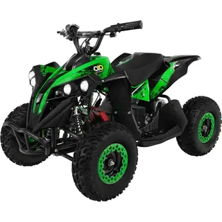 ACTIONBIKES MOTORS Elektro-Kinderquad Reneblade, Mini-Quad mit 1000 Watt Federung, Scheibenbremsen, drosselbar, LEDs (Classic, (Schwarz/Grün)